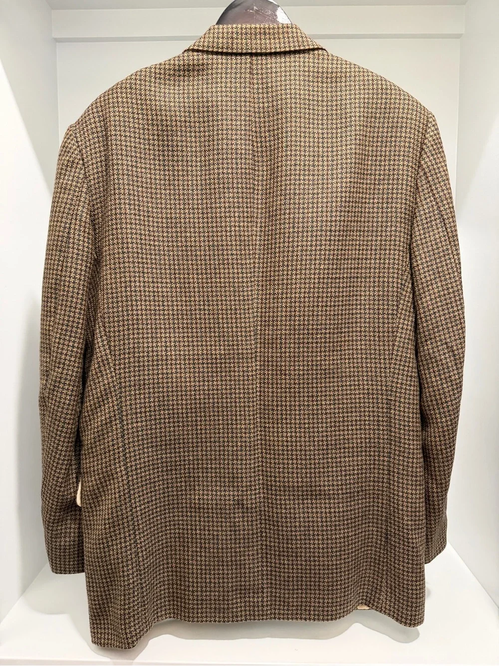 Oscar De La Renta‎ Houndstooth Tweed Wool Mens Blazer Sports Coat Jacket 42R